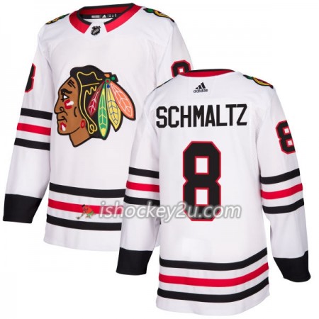 Mænd NHL Chicago Blackhawks Trøje Nick Schmaltz 8 Adidas 2017-2018 Hvid Authentic Mænd NHL Chicago Blackhawks Trøje Nick Schmaltz 8 Adidas 2017-2018 Hvid Authentic